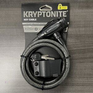 Kryptonite Key Cable Bicycle Lock With Carrying Bracket & Lighted Key 6' x 12mm